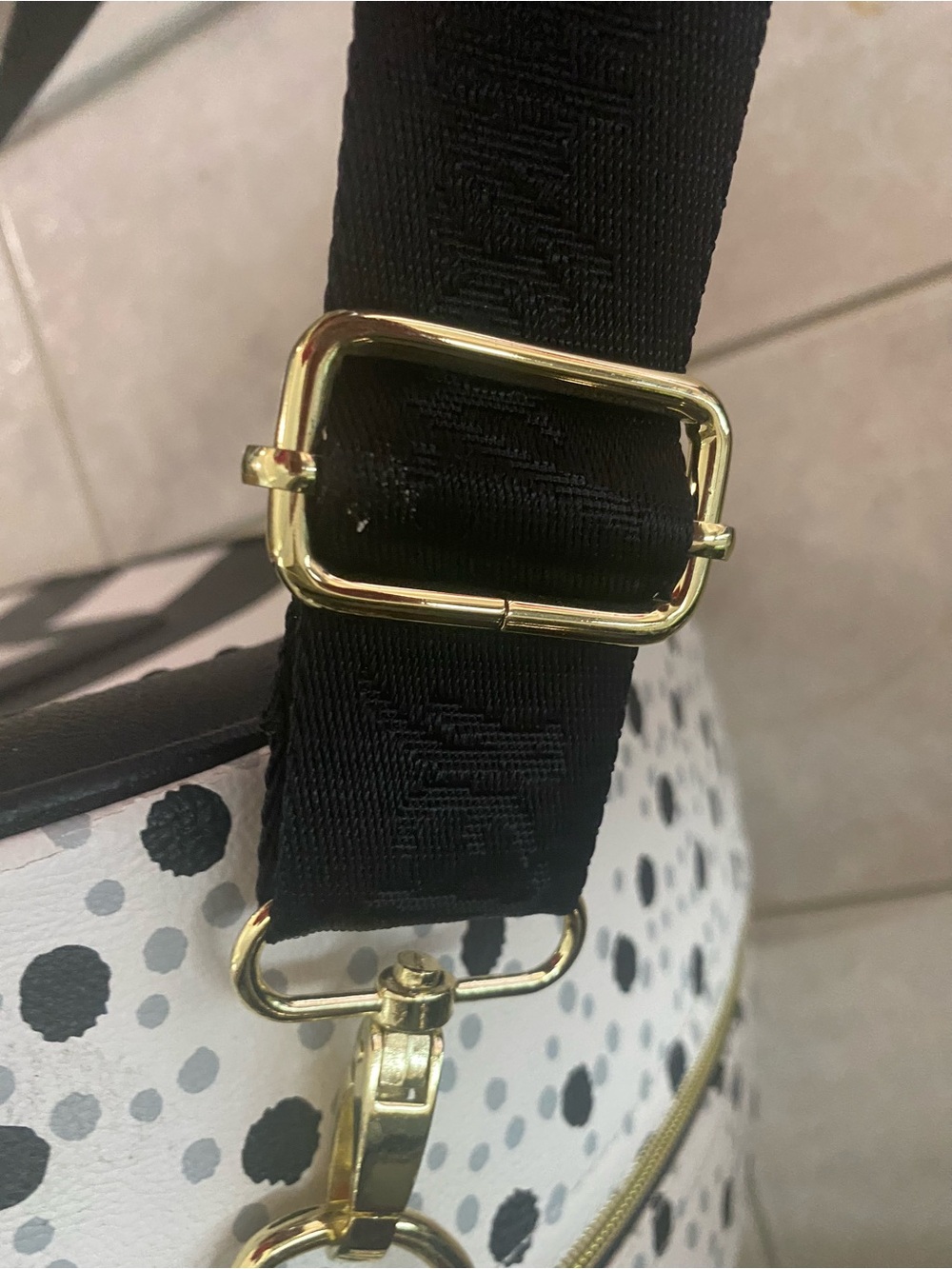 Betsey Johnson Black & White Stripe Dome Travel Bag with Pink Floral Accents - Picture 8 of 9